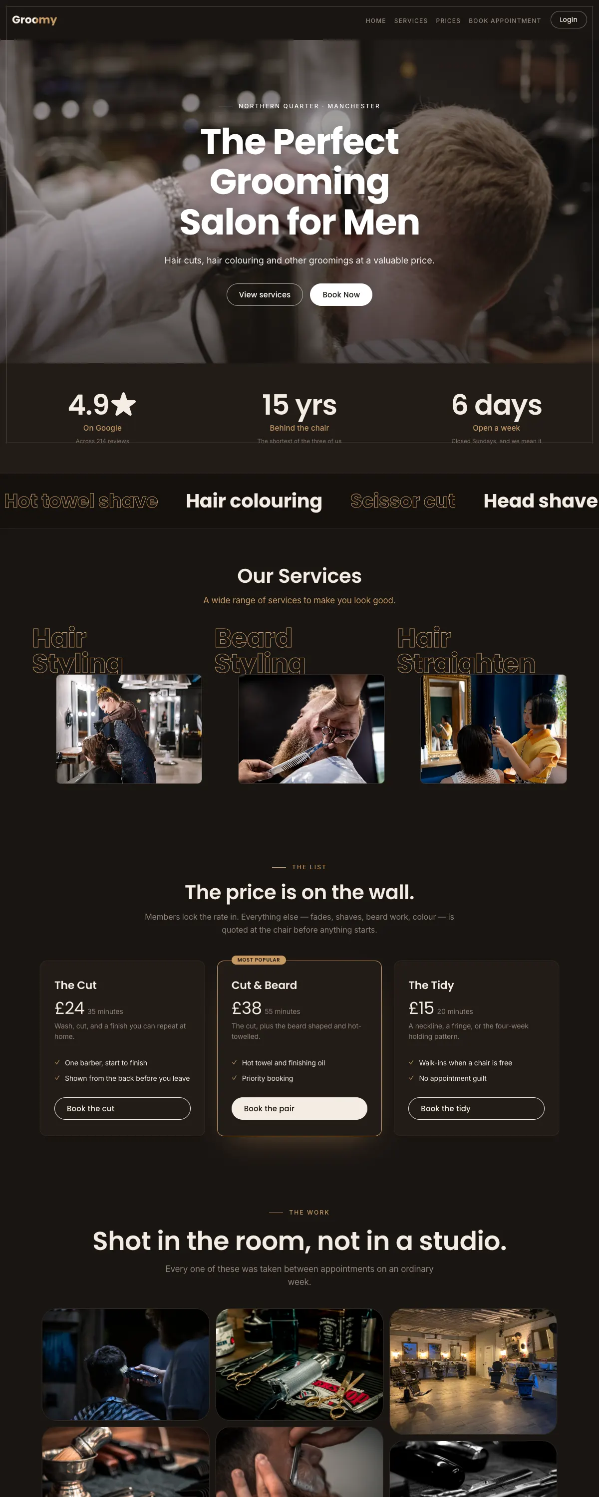 Groomy — a finished Salon site