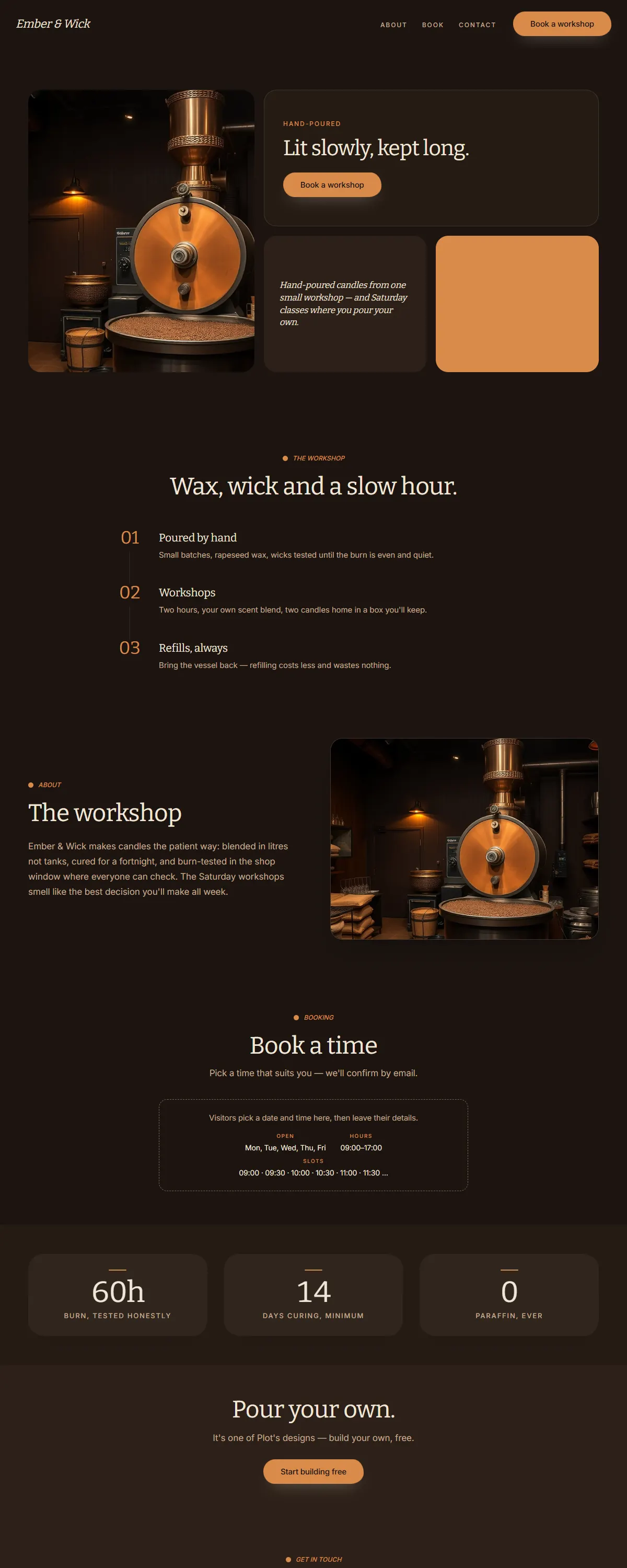 Ember & Wick — a finished shop site