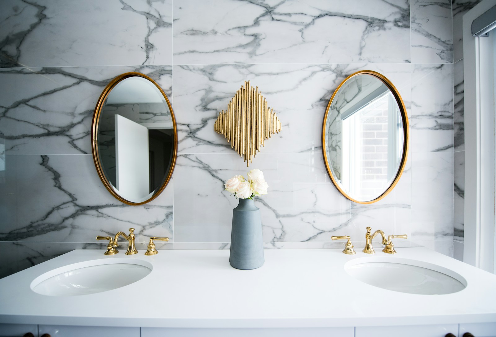 A marble bathroom