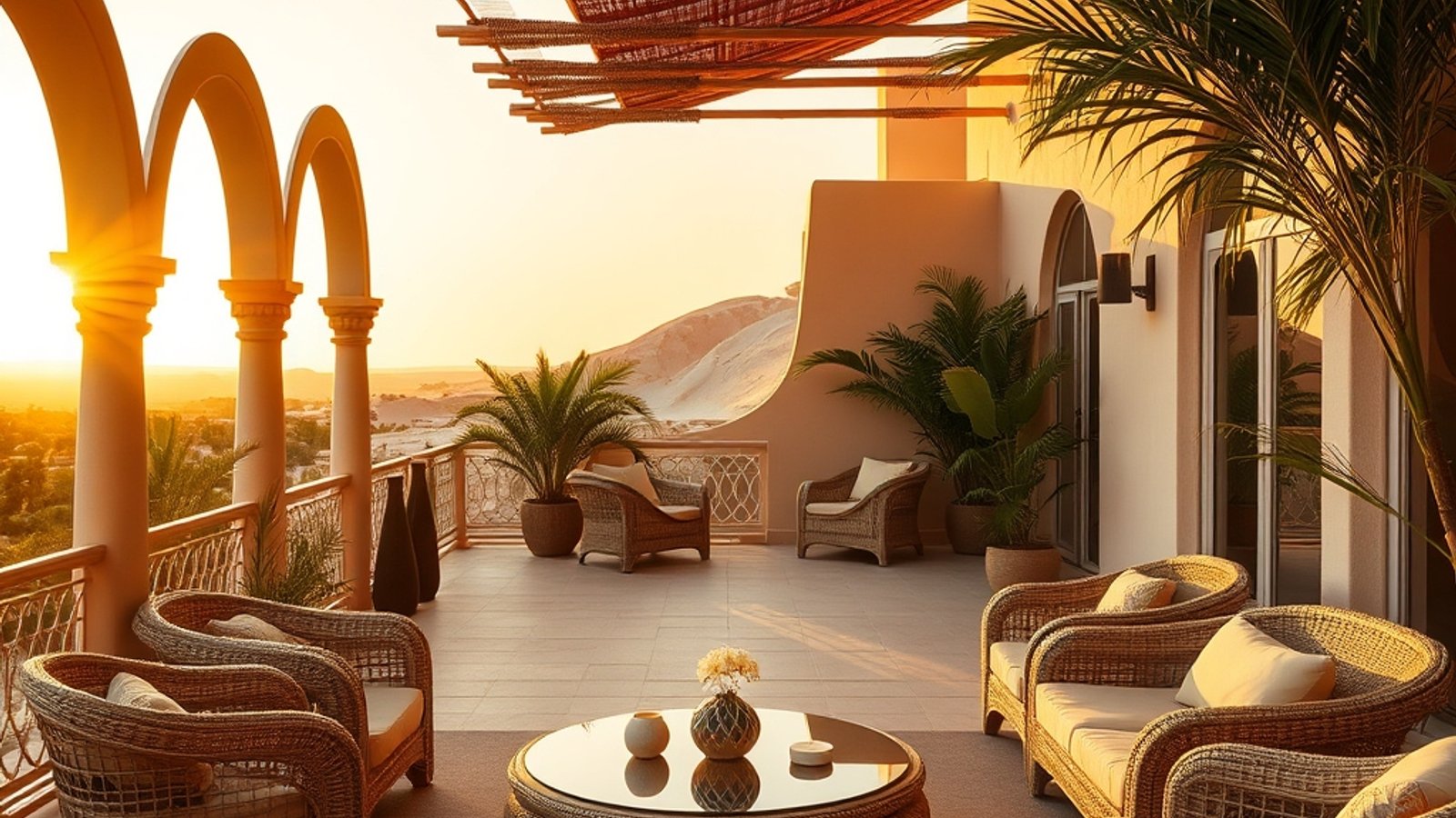 Sunset from the upper terrace